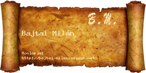 Bajtai Milán névjegykártya